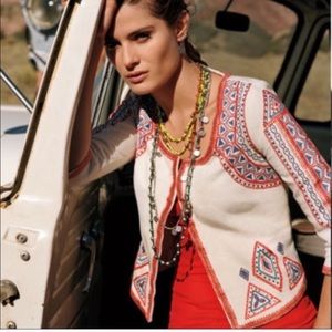New Lucky Brand Western Boho Beaded Jacket